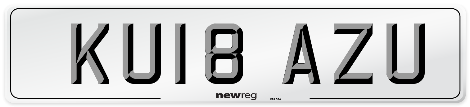 KU18 AZU Number Plate from New Reg